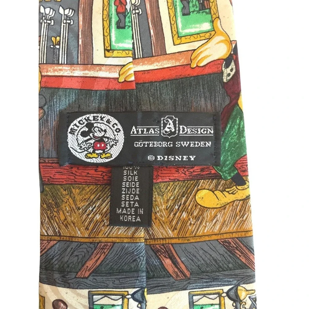 Vtg‎ Tie Golf Country Club Cartoon Mickie & CO. Mickie Mouse Goofy Donald Duck